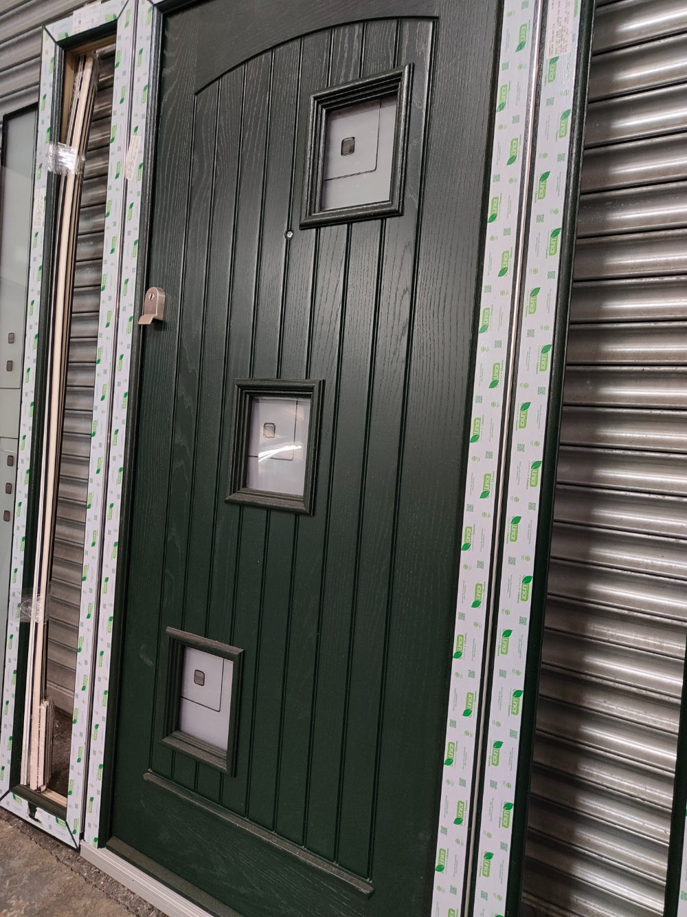 Palladio Door with Side Lights - Green - 1700 x 2100mm