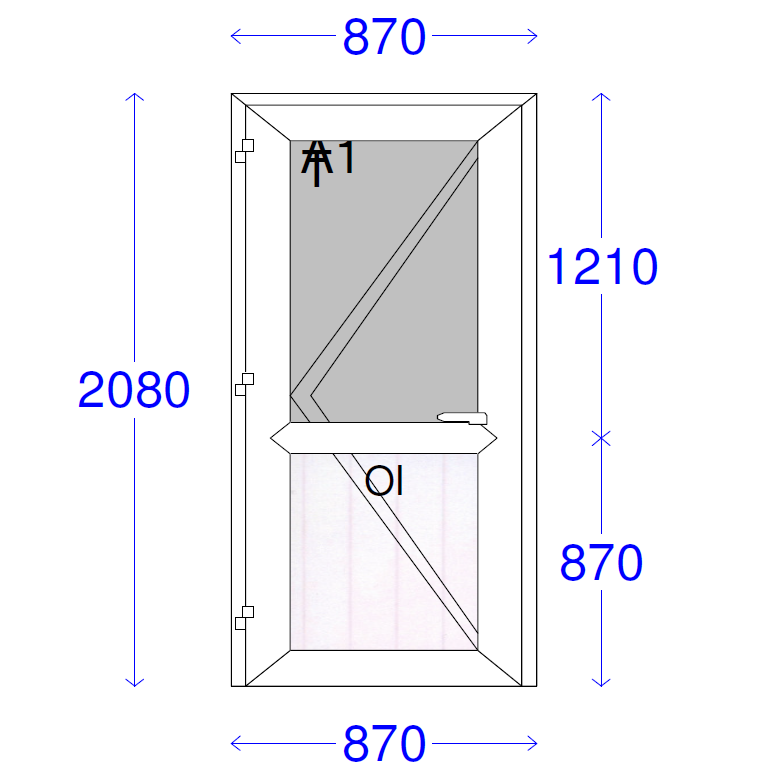 uPVC Exterior Door (White) 870 x 2080mm