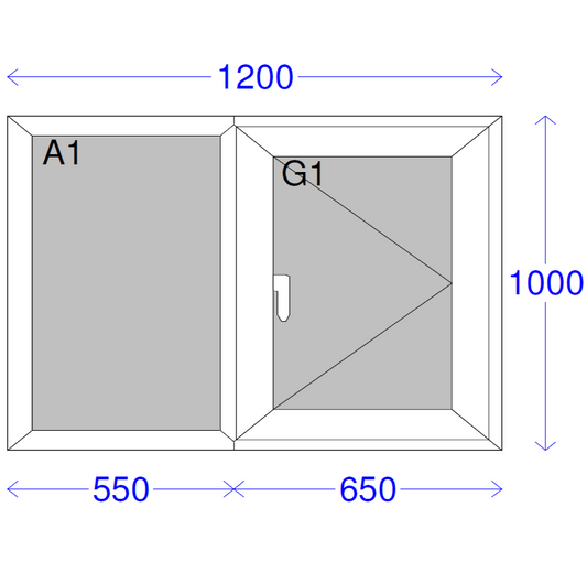 Elite 63 Casement Window (White) 1200 x 1000mm