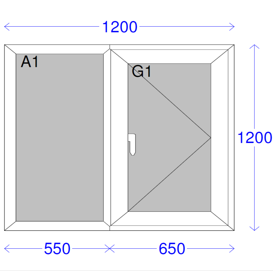 Elite 63 Casement Window (White) 1200 x 1200mm