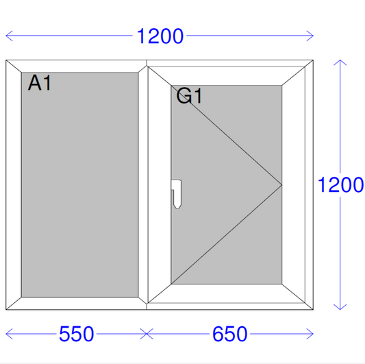 Elite 63 Casement Window (White) 1200 x 1200mm