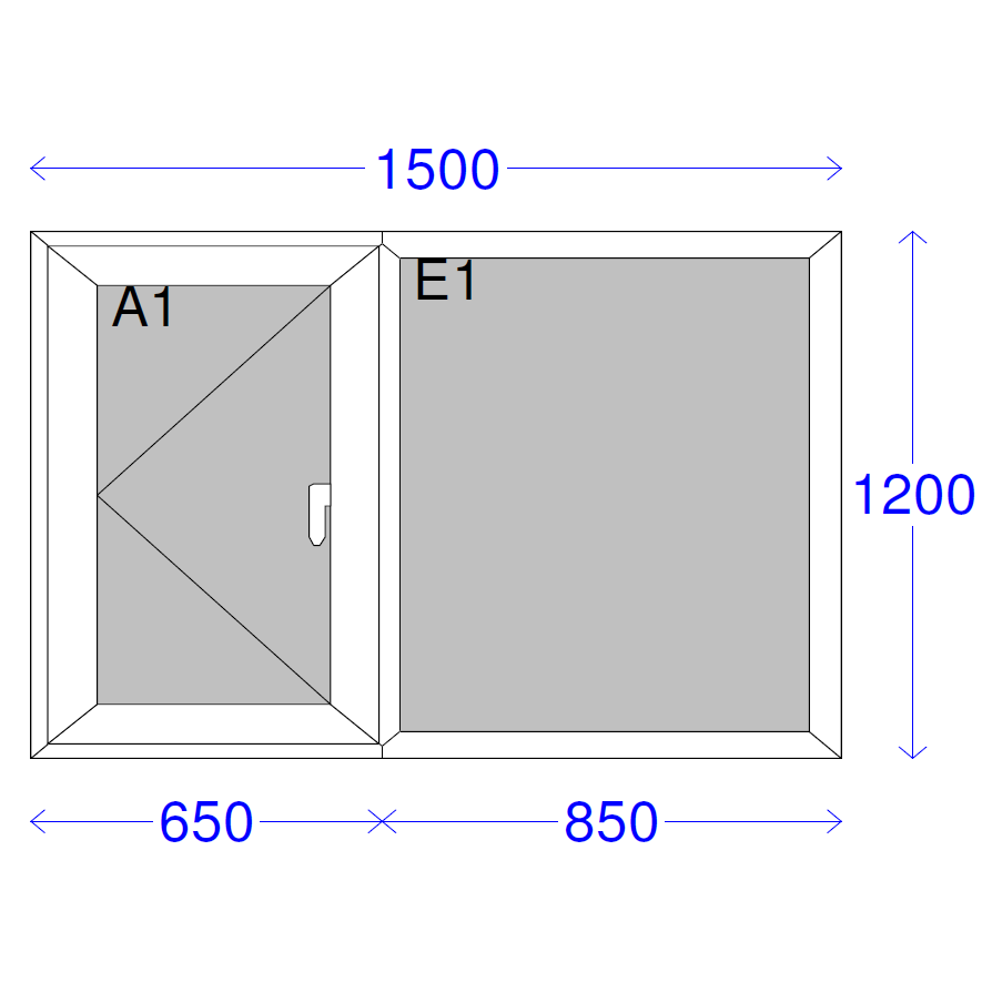 Elite 63 Casement Window (White) 1500 x 1200mm