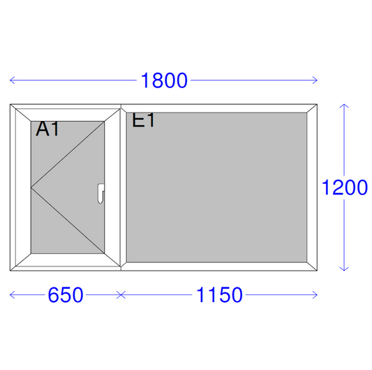 Elite 63 Casement Window (White) 1800 x 1200mm