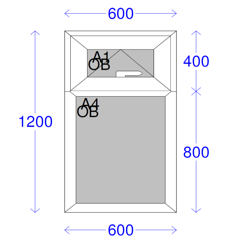 Elite 63 Casement Window (White) 600 x 1200mm