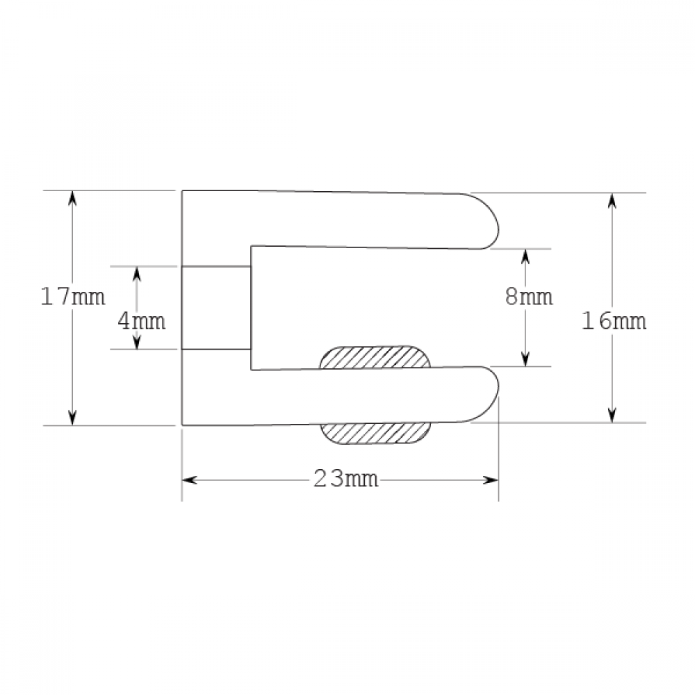 Glass Shelf Support - Black - 4-6mm Glass