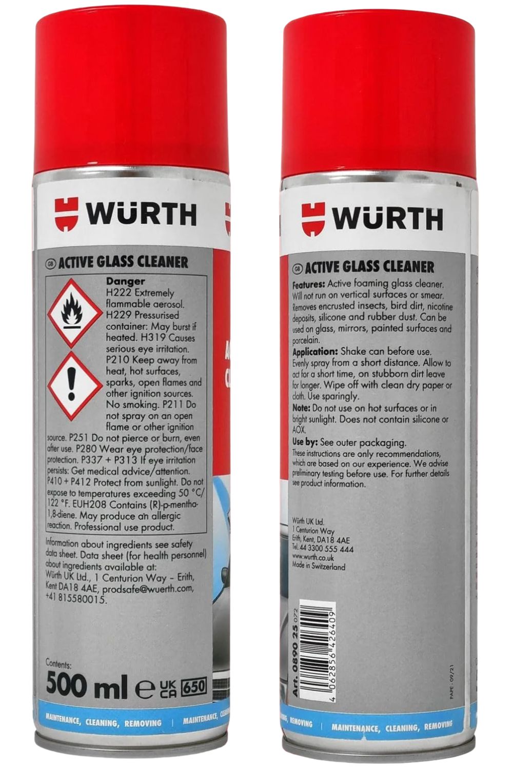 Wurth Active Glass Cleaner Spray Foam