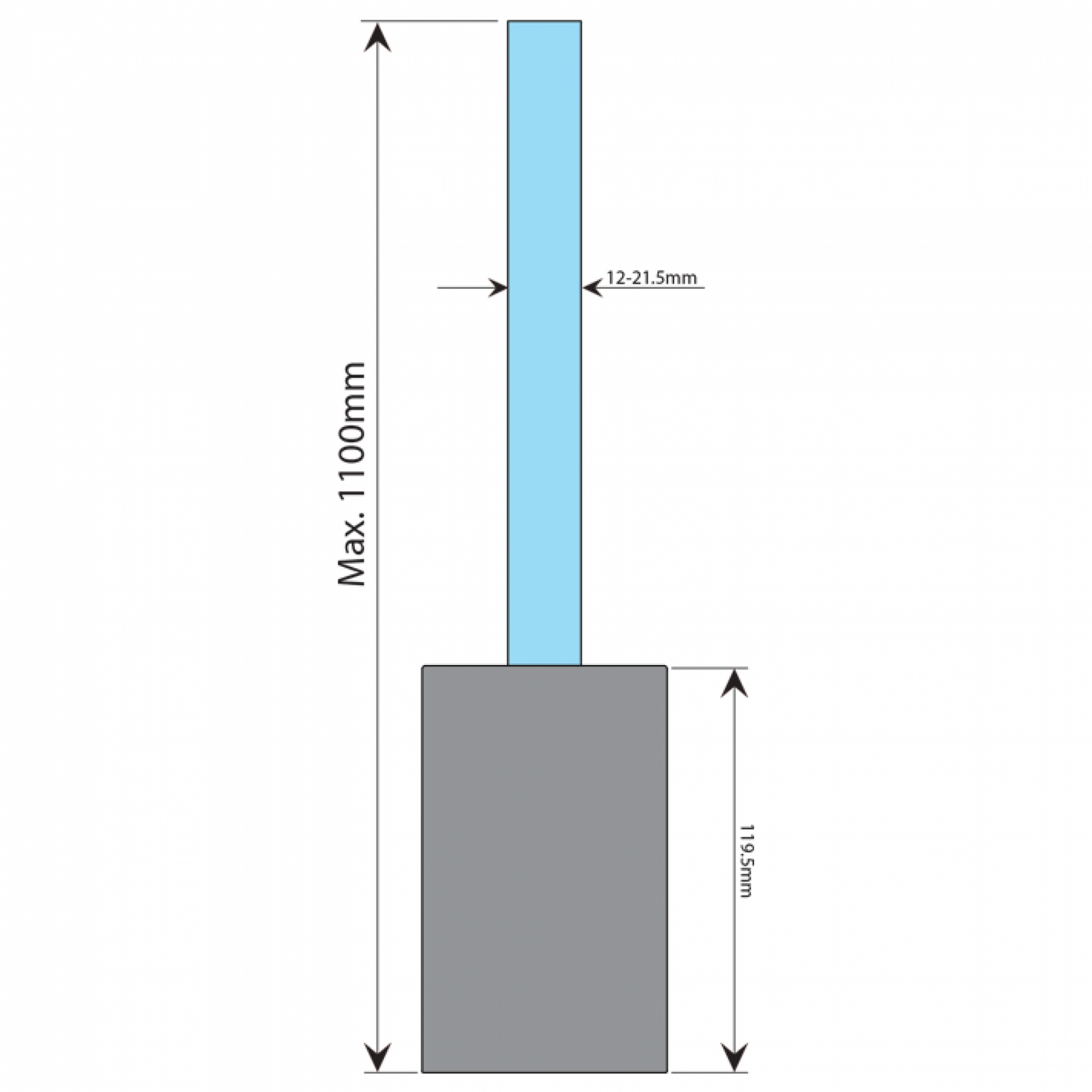 Crystal View Balustrade End Cap With Dowels - No Cladding