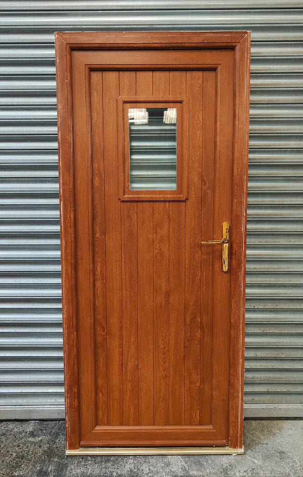 uPVC Exterior Door Light Oak - 2050 x 900mm