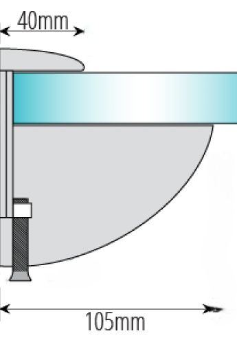 Midi Glass Shelf Bracket Chrome - Pack of 2