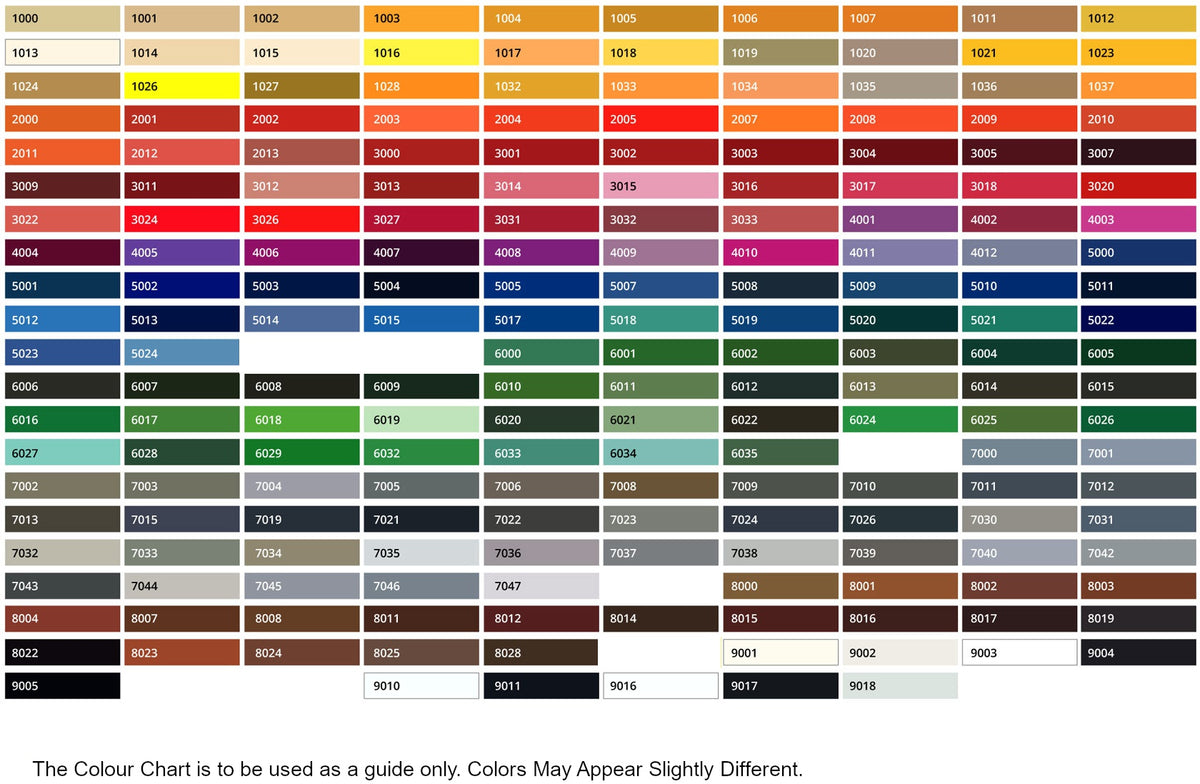 Glass Color Range Chart Coloured Glass Splashbacks – GlassOnline