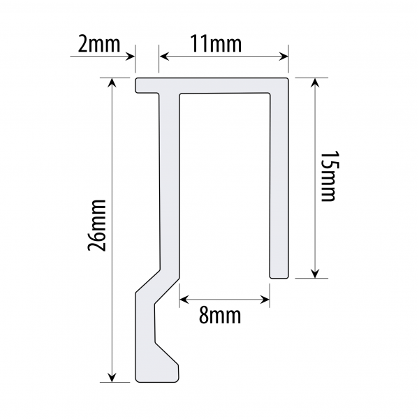 Snap on J-Trim – Anodised Finish – 2.5 metres