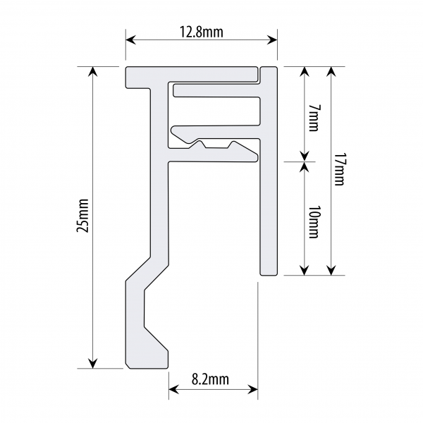 Snap on J-Trim – Anodised Finish – 2.5 metres